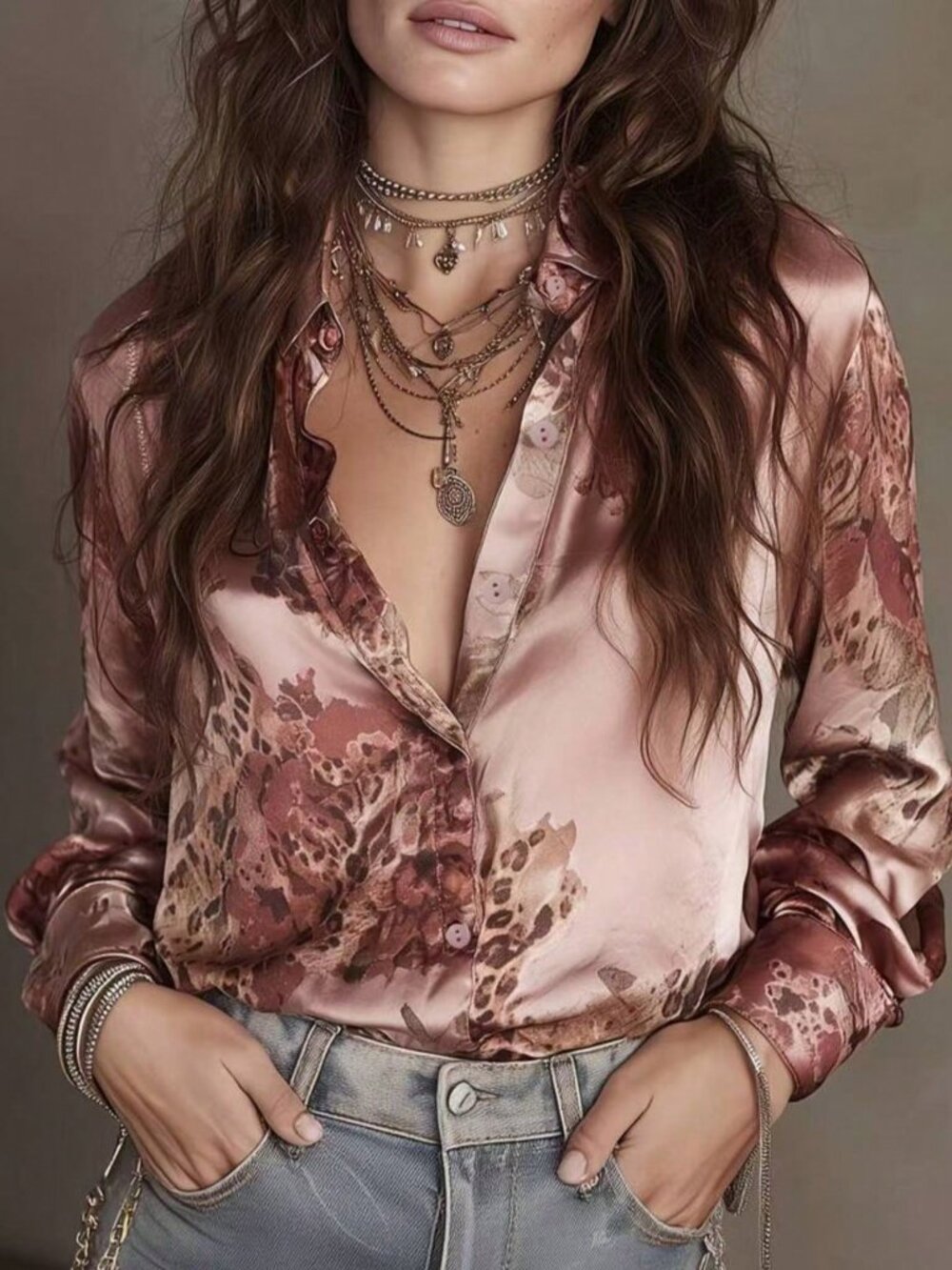 Multicolor Casual Women's Random Print Regular Fit Button Shirt